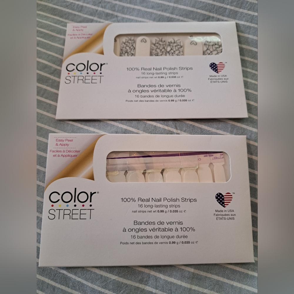 Color Street Nail Strips - White and Pink Designs